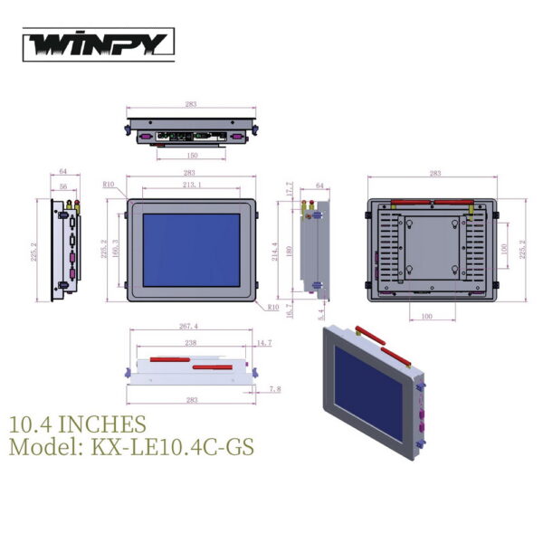 Open Frame Industrial Panel PC Capacitive Touch with Metal Rear Cover - Image 5