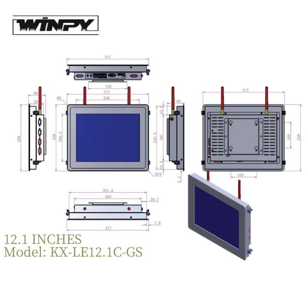 Open Frame Industrial Panel PC Capacitive Touch with Metal Rear Cover - Image 6