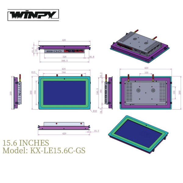 Open Frame Industrial Panel PC Capacitive Touch with Metal Rear Cover - Image 8