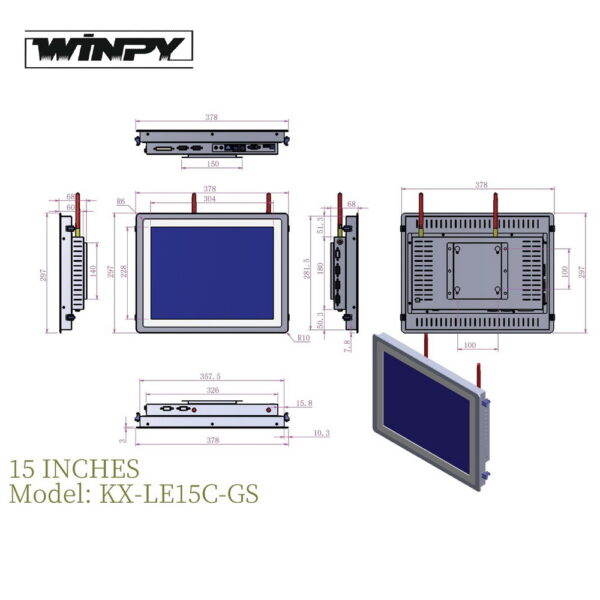 Open Frame Industrial Panel PC Capacitive Touch with Metal Rear Cover - Image 7