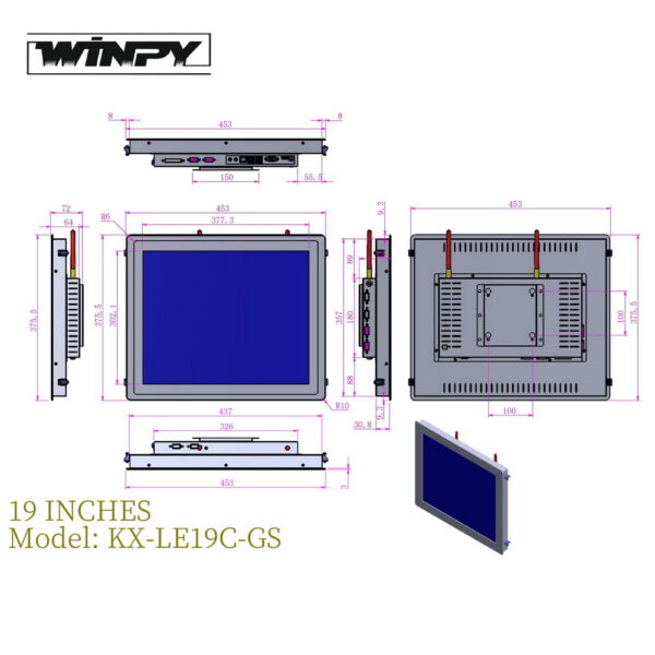 Open Frame Industrial Panel PC Capacitive Touch with Metal Rear Cover - Image 10