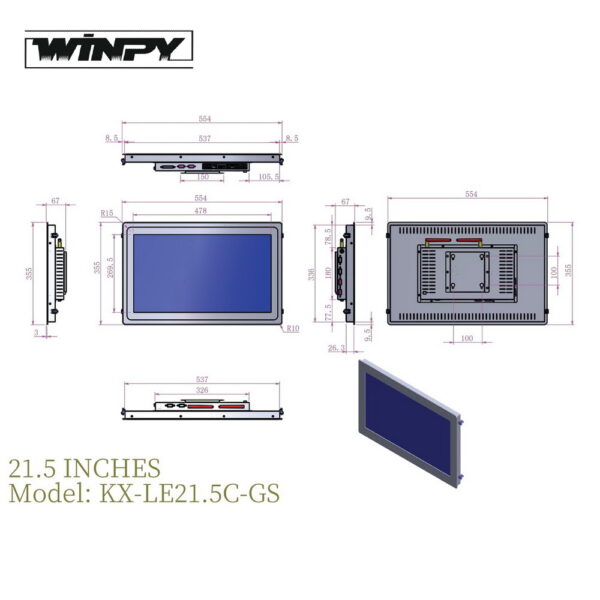 Open Frame Industrial Panel PC Capacitive Touch with Metal Rear Cover - Image 11